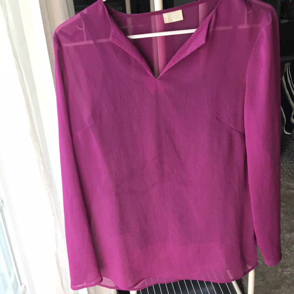 Purple see through Blouse (with tank inside)
